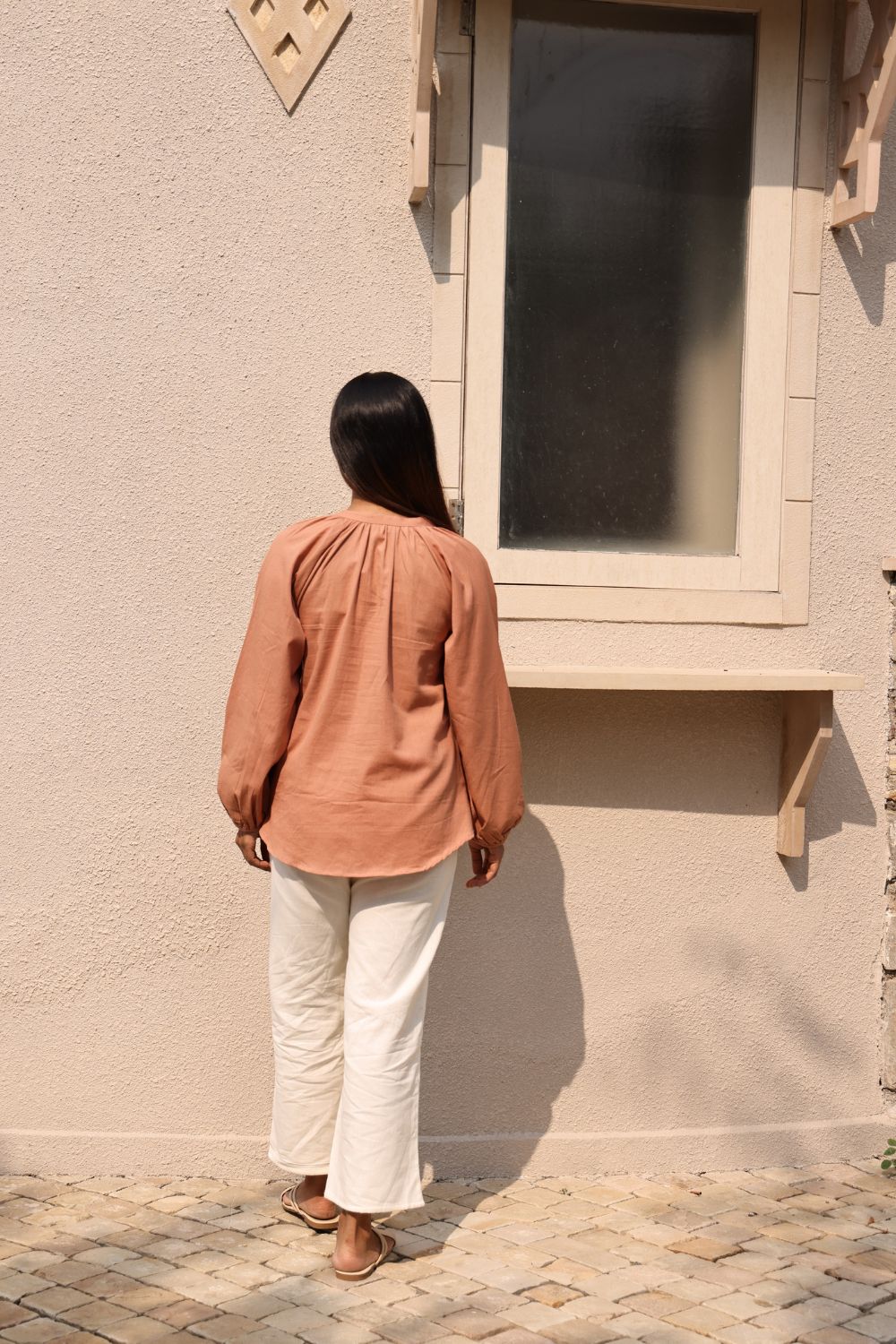 Sand frill shirt set