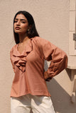 Sand frill shirt set