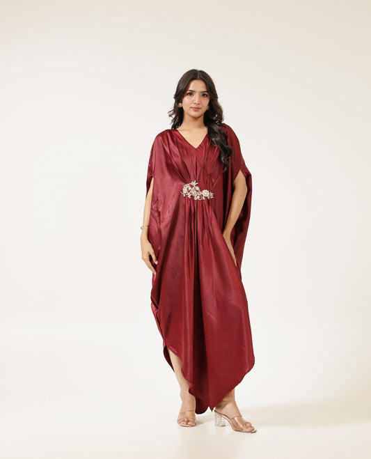 Deep Ruby Kaftan Dress