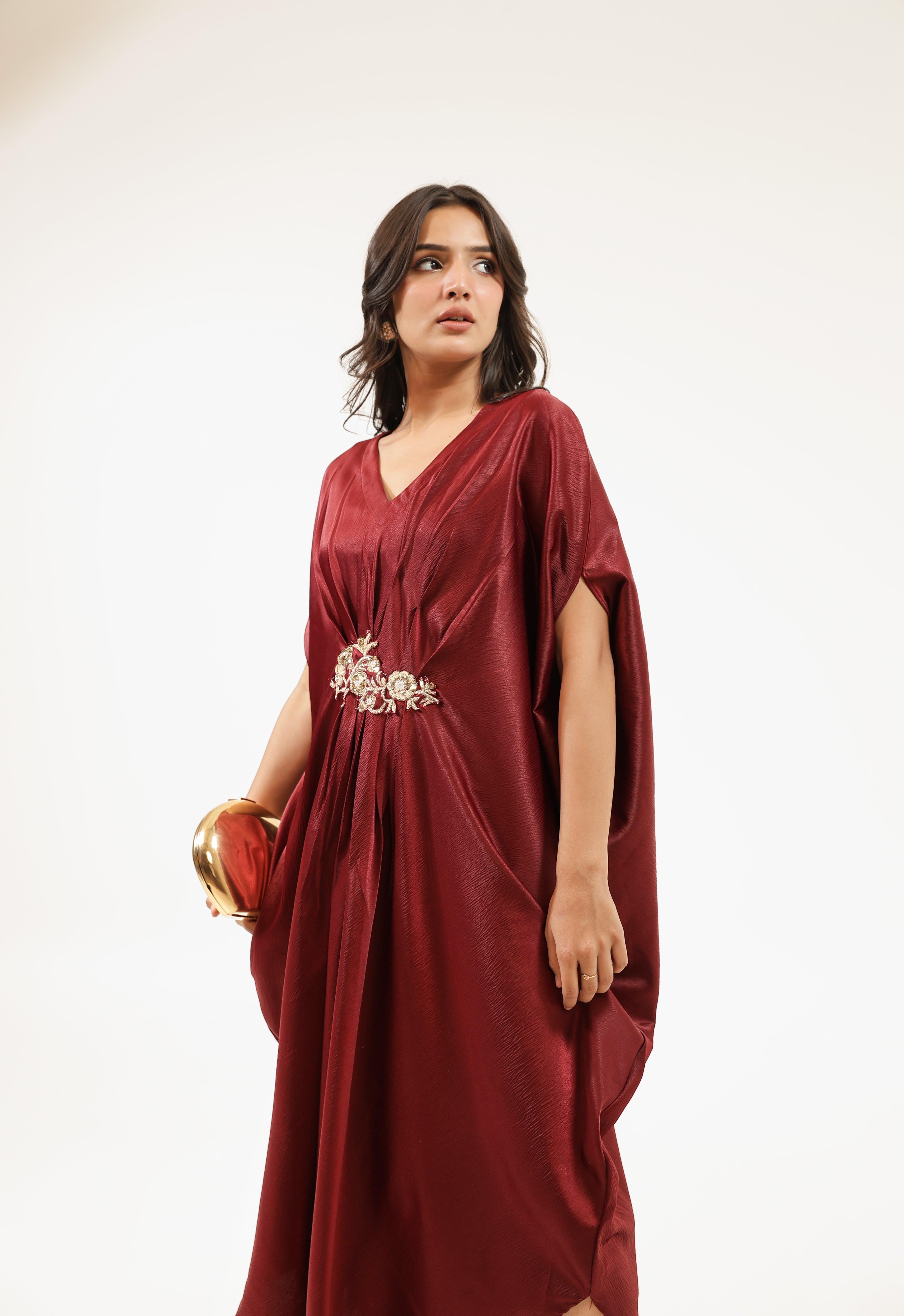 Deep Ruby Kaftan Dress